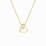 2CTW Oval Shaped Lab Grown Diamond (F/VS) Heart Shaped Pendant in 14K Gold