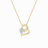 2CTW Pear Shaped Lab Grown Diamond (F/VS) Heart Shaped Pendant in 14K Gold