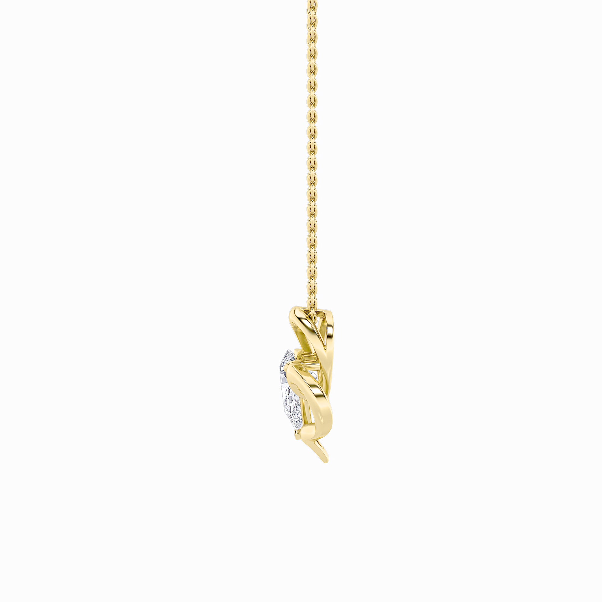 2CTW Pear Shaped Lab Grown Diamond (F/VS) Heart Shaped Pendant in 14K Gold