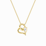 2CTW Pear Shaped Lab Grown Diamond (F/VS) Heart Shaped Pendant in 14K Gold
