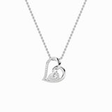 2CTW Pear Shaped Lab Grown Diamond (F/VS) Heart Shaped Pendant in 14K Gold