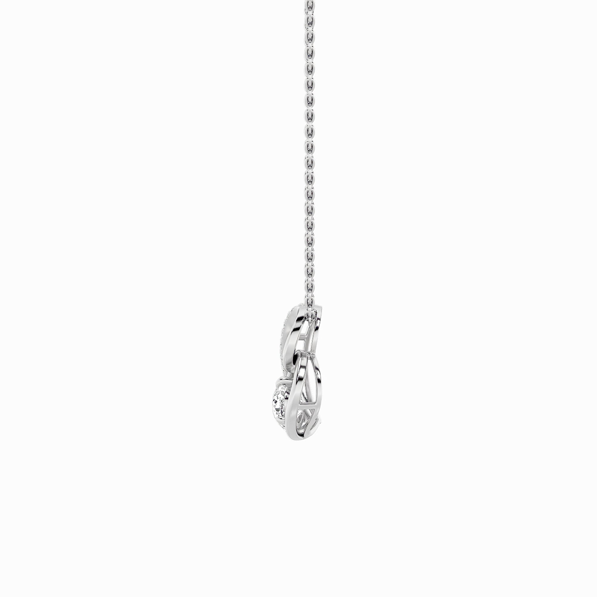 2CTW Pear Shaped Lab Grown Diamond (F/VS) Heart Shaped Pendant in 14K Gold