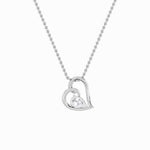 2CTW Pear Shaped Lab Grown Diamond (F/VS) Heart Shaped Pendant in 14K Gold