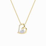 2CTW Pear Shaped Lab Grown Diamond (F/VS) Heart Shaped Pendant in 14K Gold