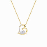 2CTW Pear Shaped Lab Grown Diamond (F/VS) Heart Shaped Pendant in 14K Gold
