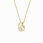 2CTW Pear Shaped Lab Grown Diamond (F/VS) Heart Shaped Pendant in 14K Gold