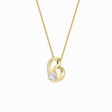 2CTW Pear Shaped Lab Grown Diamond (F/VS) Heart Shaped Pendant in 14K Gold