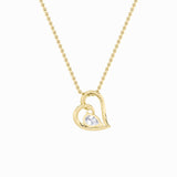 2CTW Pear Shaped Lab Grown Diamond (F/VS) Heart Shaped Pendant in 14K Gold