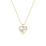 2.5CTW Marquise Shaped Lab Grown Diamond (F/VS) Heart Shaped Pendant in 14K Gold