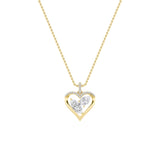 2.5CTW Marquise Shaped Lab Grown Diamond (F/VS) Heart Shaped Pendant in 14K Gold