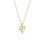 2.5CTW Marquise Shaped Lab Grown Diamond (F/VS) Heart Shaped Pendant in 14K Gold