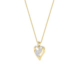 2.5CTW Marquise Shaped Lab Grown Diamond (F/VS) Heart Shaped Pendant in 14K Gold