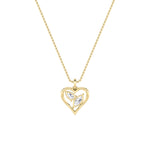 2.5CTW Marquise Shaped Lab Grown Diamond (F/VS) Heart Shaped Pendant in 14K Gold