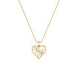 2.5CTW Marquise Shaped Lab Grown Diamond (F/VS) Heart Shaped Pendant in 14K Gold