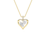 2.5CTW Marquise Shaped Lab Grown Diamond (F/VS) Heart Shaped Pendant in 14K Gold
