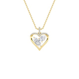 2.5CTW Marquise Shaped Lab Grown Diamond (F/VS) Heart Shaped Pendant in 14K Gold