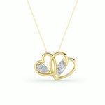 2CTW Marquise Shaped Lab Grown Diamond (F/VS) Heart Shaped Pendant in 14K Gold