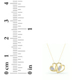 2CTW Marquise Shaped Lab Grown Diamond (F/VS) Heart Shaped Pendant in 14K Gold