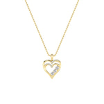 1CTW Round Shaped Lab Grown Diamond (F/VS) Heart Shaped Pendant in 14K Gold