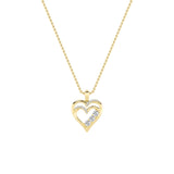 1CTW Round Shaped Lab Grown Diamond (F/VS) Heart Shaped Pendant in 14K Gold