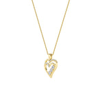 1CTW Round Shaped Lab Grown Diamond (F/VS) Heart Shaped Pendant in 14K Gold