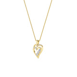1CTW Round Shaped Lab Grown Diamond (F/VS) Heart Shaped Pendant in 14K Gold