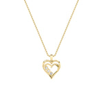 1CTW Round Shaped Lab Grown Diamond (F/VS) Heart Shaped Pendant in 14K Gold