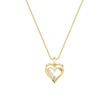 1CTW Round Shaped Lab Grown Diamond (F/VS) Heart Shaped Pendant in 14K Gold