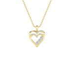 1CTW Round Shaped Lab Grown Diamond (F/VS) Heart Shaped Pendant in 14K Gold
