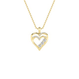1CTW Round Shaped Lab Grown Diamond (F/VS) Heart Shaped Pendant in 14K Gold