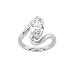 2CTW Marquise Shaped Lab Grown Diamond (F/VS) Swirl Engagement Ring in 14K Gold