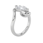 2CTW Marquise Shaped Lab Grown Diamond (F/VS) Swirl Engagement Ring in 14K Gold