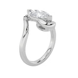 2CTW Marquise Shaped Lab Grown Diamond (F/VS) Swirl Engagement Ring in 14K Gold