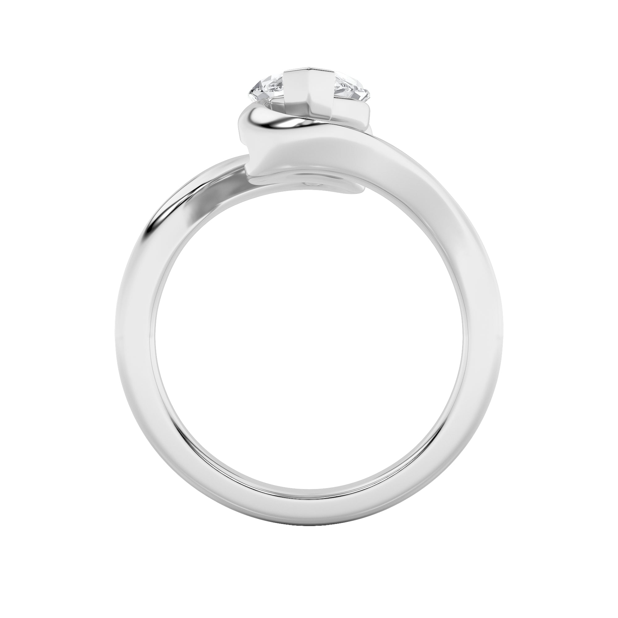 2CTW Marquise Shaped Lab Grown Diamond (F/VS) Swirl Engagement Ring in 14K Gold