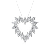 3CTW Marquise Shaped Lab Grown Diamond (F/VS) Heart Shaped Pendant in 14K Gold