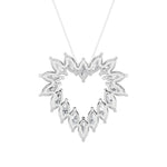 3CTW Marquise Shaped Lab Grown Diamond (F/VS) Heart Shaped Pendant in 14K Gold