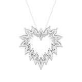 3CTW Marquise Shaped Lab Grown Diamond (F/VS) Heart Shaped Pendant in 14K Gold