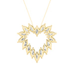 3CTW Marquise Shaped Lab Grown Diamond (F/VS) Heart Shaped Pendant in 14K Gold
