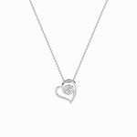 1CTW Round Shaped Lab Grown Diamond (F/VS) Heart Shaped Pendant in 14K Gold