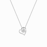 1CTW Round Shaped Lab Grown Diamond (F/VS) Heart Shaped Pendant in 14K Gold