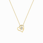 1CTW Round Shaped Lab Grown Diamond (F/VS) Heart Shaped Pendant in 14K Gold