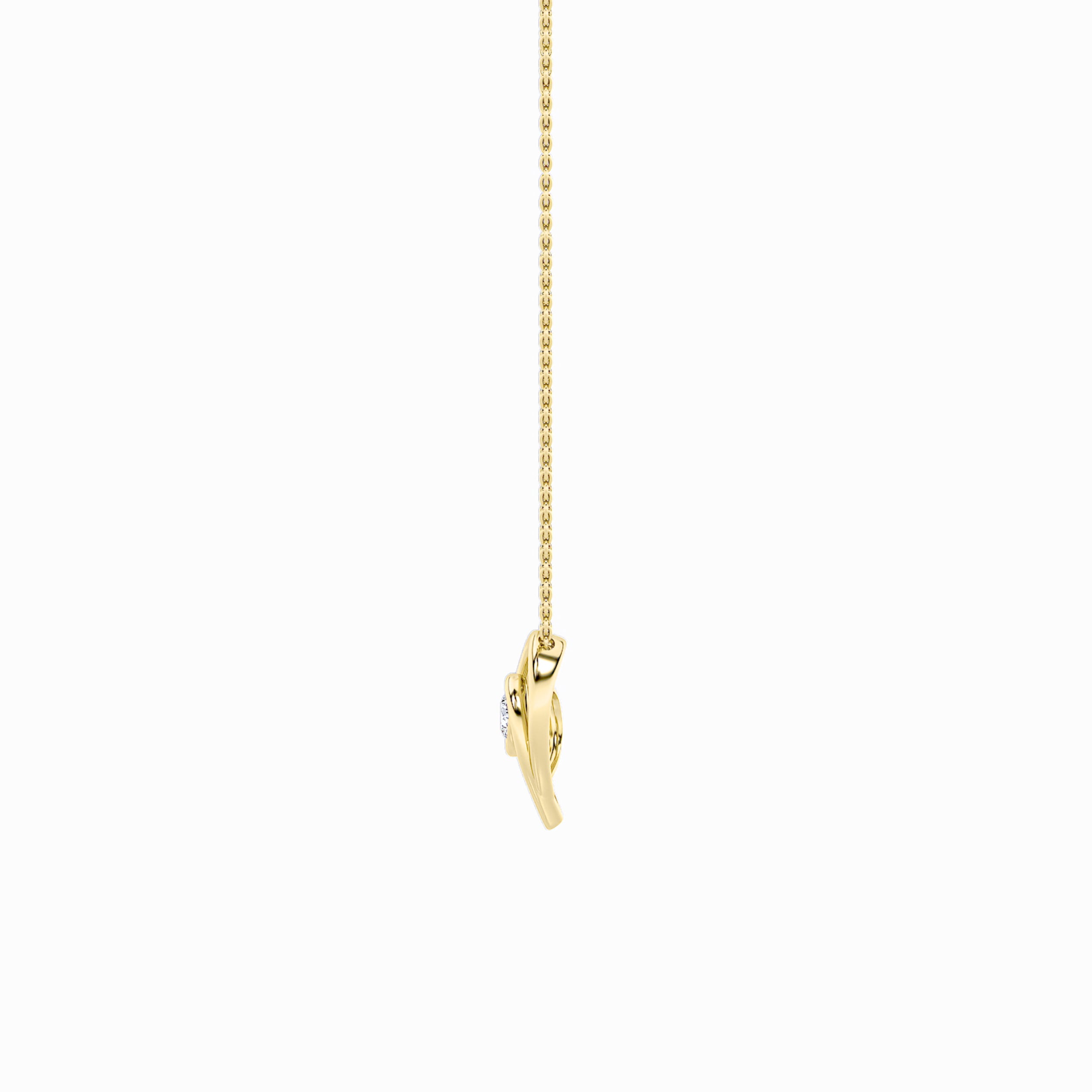 1CTW Round Shaped Lab Grown Diamond (F/VS) Heart Shaped Pendant in 14K Gold