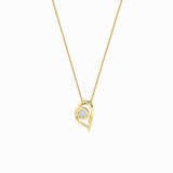 1CTW Round Shaped Lab Grown Diamond (F/VS) Heart Shaped Pendant in 14K Gold