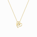 1CTW Round Shaped Lab Grown Diamond (F/VS) Heart Shaped Pendant in 14K Gold