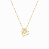 1CTW Round Shaped Lab Grown Diamond (F/VS) Heart Shaped Pendant in 14K Gold