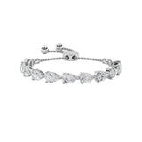 3.5CTW Pear Shaped Lab Grown Diamond (F/VS) Bolo Bracelet in 14K Gold