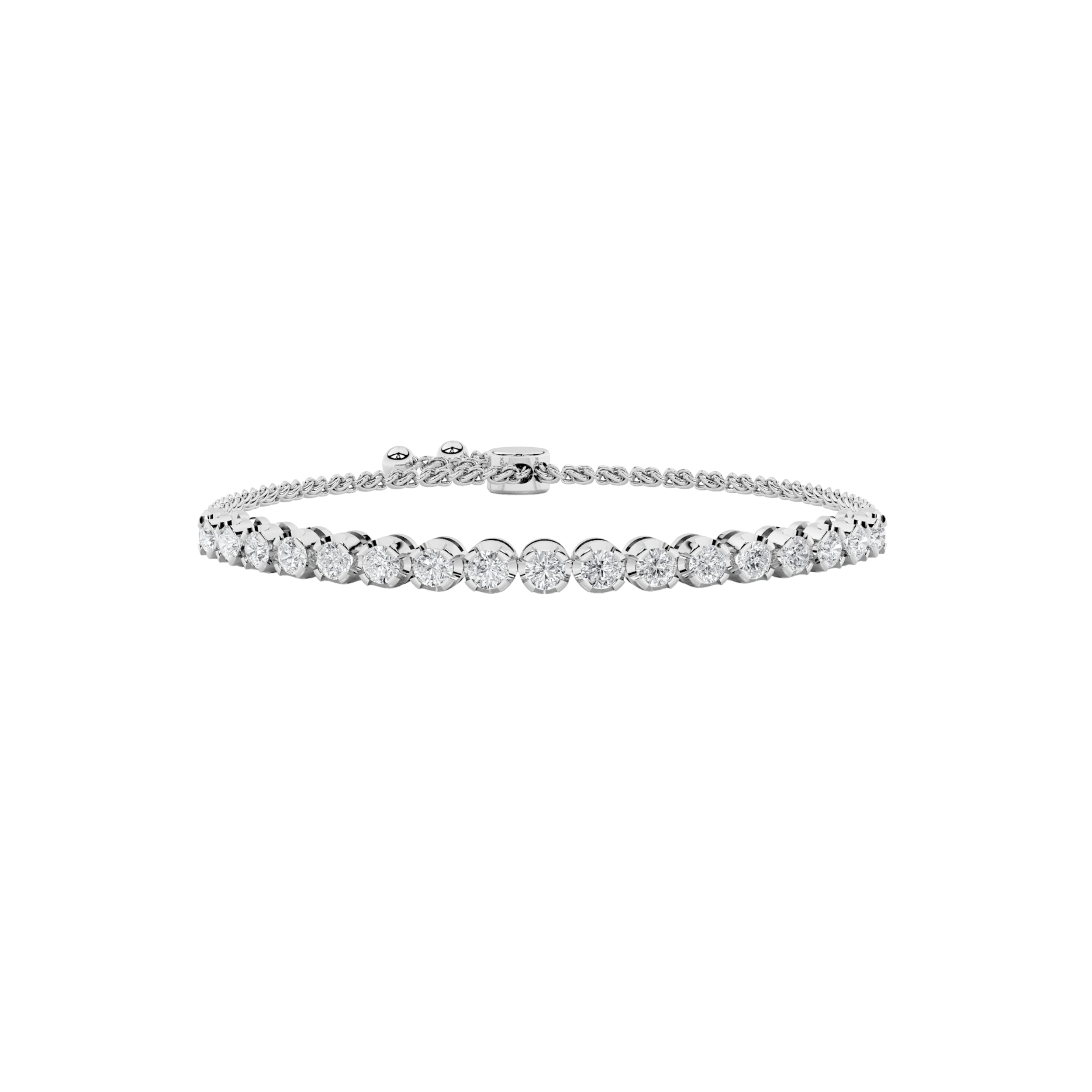 1CTW Round Shaped Lab Grown Diamond (F/VS) Bolo Bracelet in 14K Gold