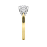 4CTW Round Shaped Lab Grown Diamond (F/VS) Accented Three Stone Ring in 14K Gold