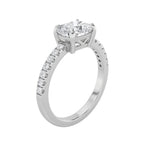 1.5CTW Elongated Cushion Shaped Lab Grown Diamond (F/VS) East West Accented Ring in 14K Gold