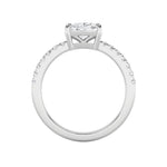 1.5CTW Elongated Cushion Shaped Lab Grown Diamond (F/VS) East West Accented Ring in 14K Gold